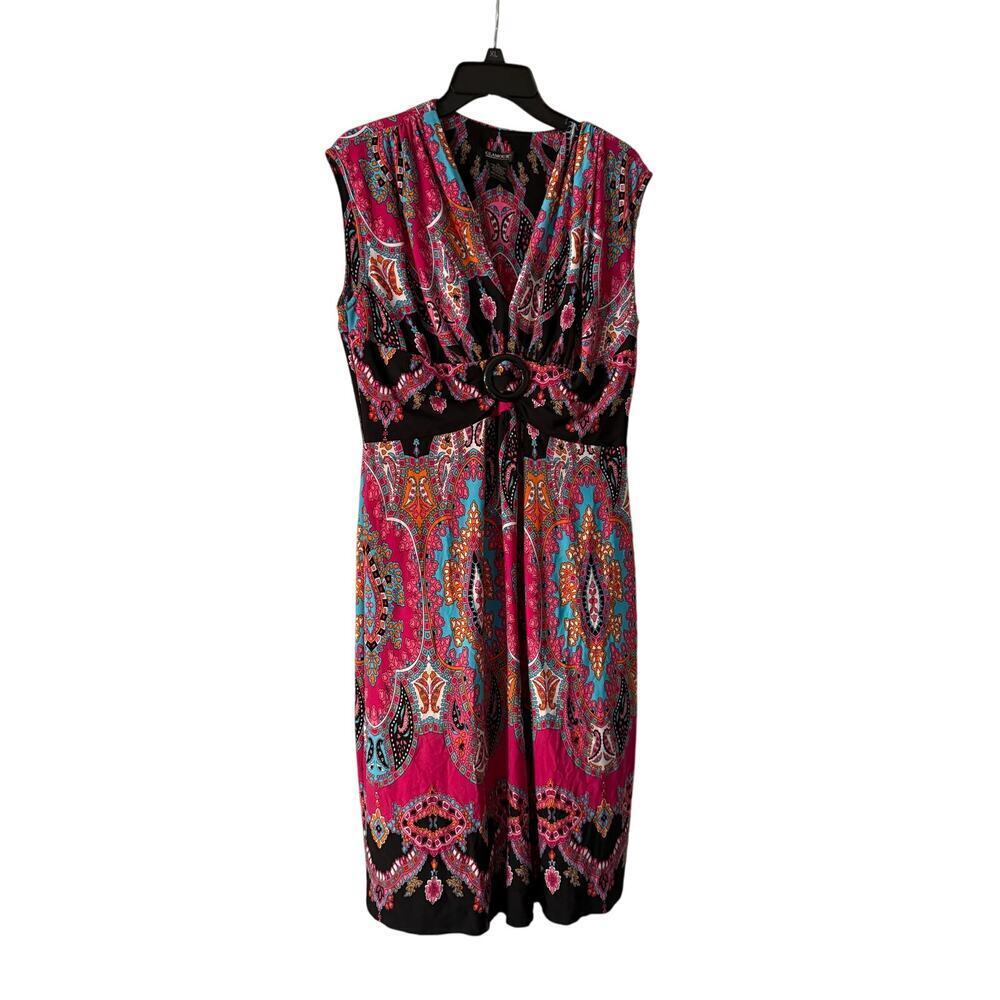 Glamour Y2K Women's Size 14 Floral Black Dress